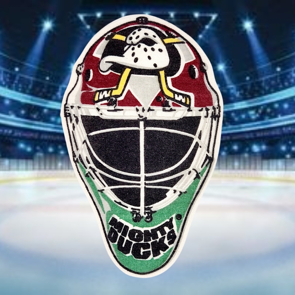 Anaheim Mighty Ducks Goalie Mask Patch Iron On Applique Vintage NHL Hockey